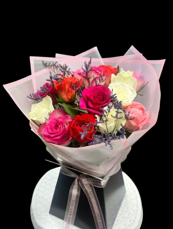 Birthday Flowers with Colourful Balloons