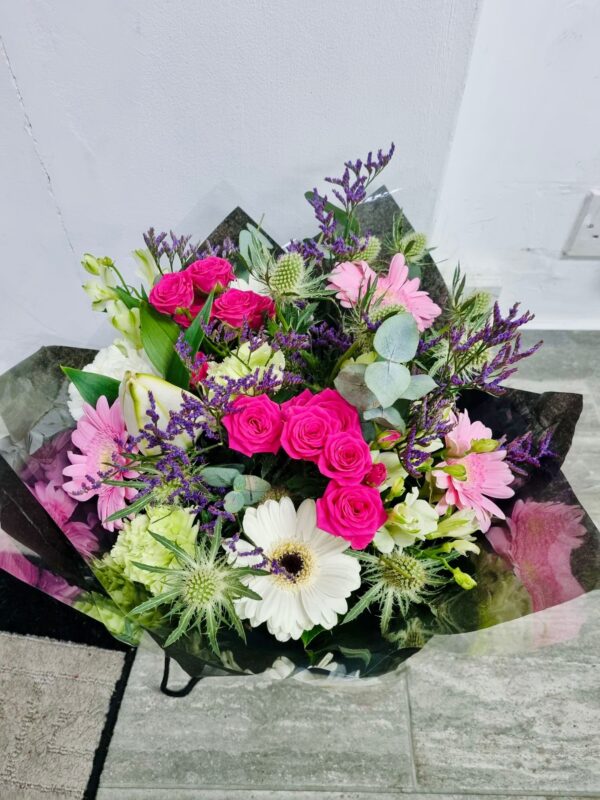 Personalised Birthday Flower Bouquet with Seasonal Blooms